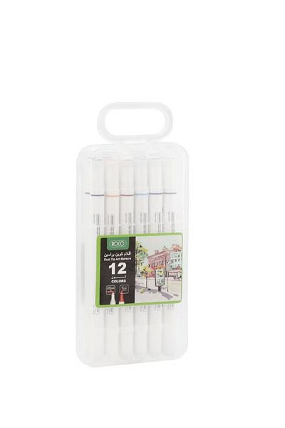 Roco Draw Marker Set – 12 Graphic Art Markers Assorted Colours Twin Tip