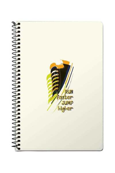 Stylizedd دفتر ملاحظات حلزوني A5 متعدد الألوان "اركض أسرع، اقفز أعلى"