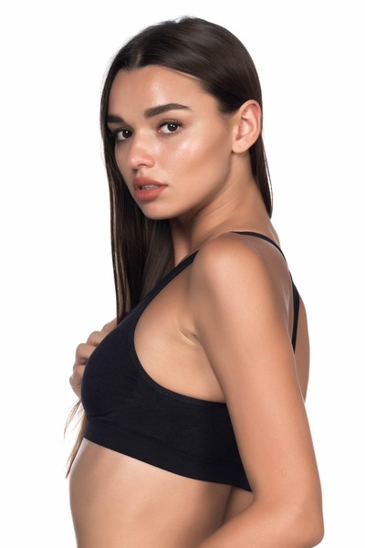 Ecenaz Black Emay 4025 Padded Sports Bustier