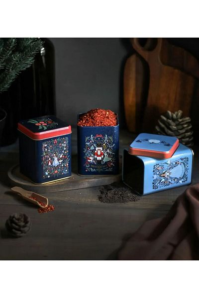 FARALYAHOME Square Metal Storage Container 75X75 Set of 3, Tales