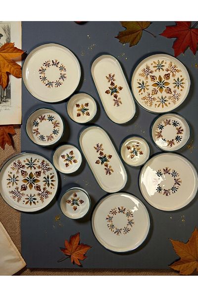 FH finehome Blossom 14 Piece Breakfast Set for 6 People
