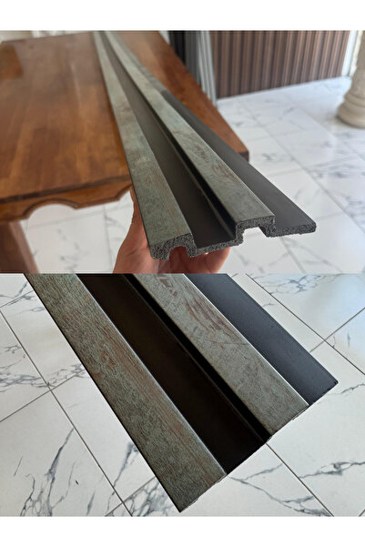 dekor marketim Pvc Polimer 2 Fugalı Rustic Duvar Lambiri Ofis Tv Arkası Korid...