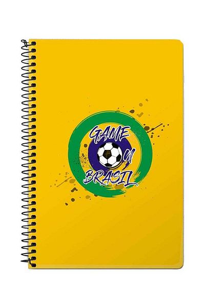 Stylizedd Game On Brazil A5 Spiral Notebook Yellow/Green