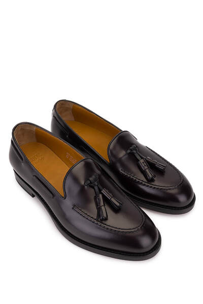 ROSSI Women's Genuine Leather Claret Red Loafer Shoes
