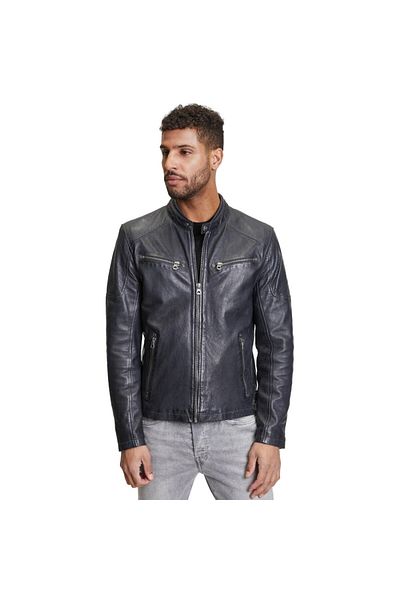 mauritius Gipsy Men's Leather Jacket Navy/Black Marc