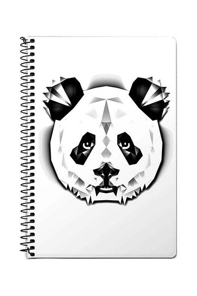 Stylizedd Poly Panda A5 Spiral Notebook White