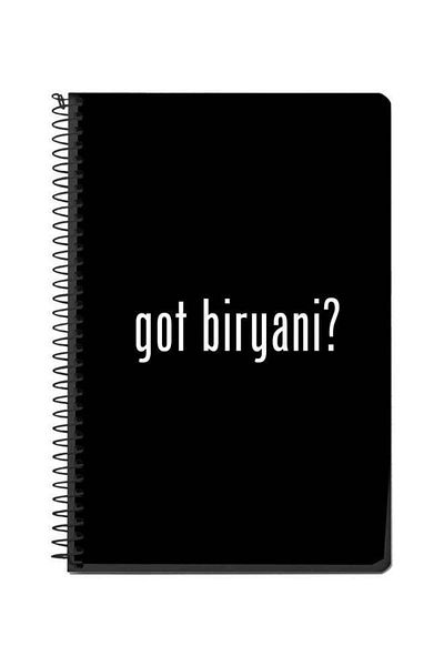 Stylizedd Got Biryani Printed A5 Spiral Notebook Black/White