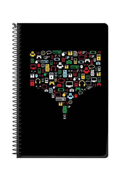 Stylizedd Convergence A5 Spiral Notebook Black