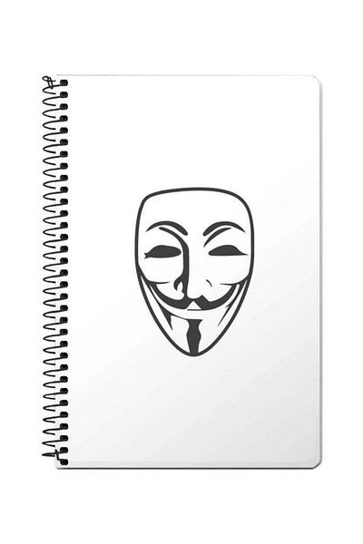 Stylizedd Vendetta Printed A5 Spiral Bound Notebook White/Black
