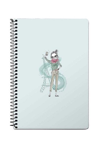 Stylizedd Selfie By Eiffel A5 Spiral Notebook Blue