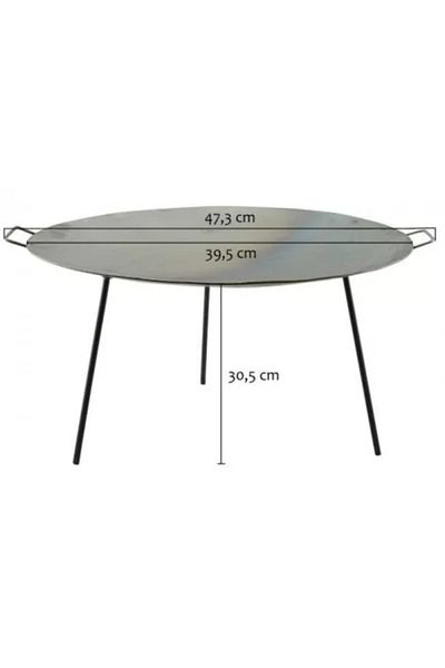 Perfect Home Grill disc, metal, with legs, 39.5 x 30.5 cm