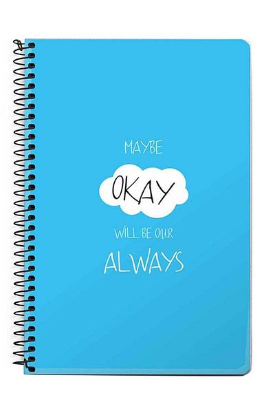 Stylizedd A5 Spiral Printed Notebook Blue/White