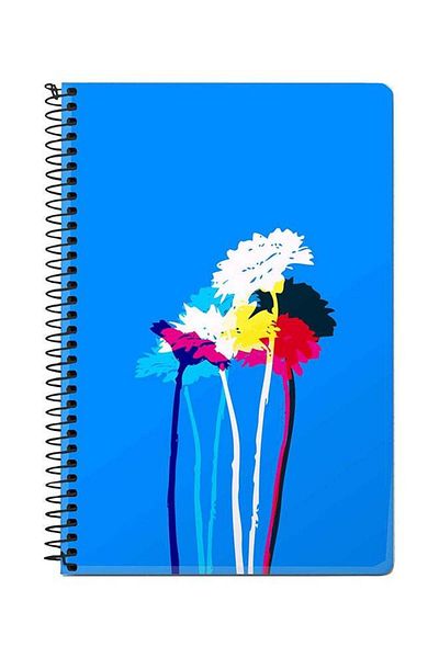 Stylizedd Bleeding Flowers A5 Spiral Notebook Blue