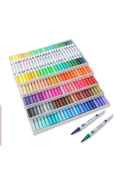 Evlium 48 Adet Çift Uçlu Kalemler Seti Yumuşak Keçe Marker Kalem