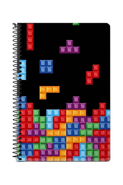 Stylizedd Tetris A5 Spiral Notebook Multicolour