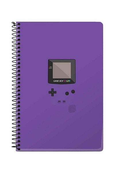 Stylizedd Gameboy Color - A5 Spiral Notebook Purple