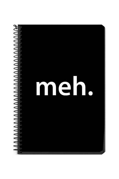 Stylizedd A5 Meh Printed Spiral Bound Notebook Black/White