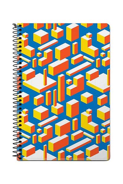 Stylizedd 3D Geometry A5 Spiral Notebook Multicolour