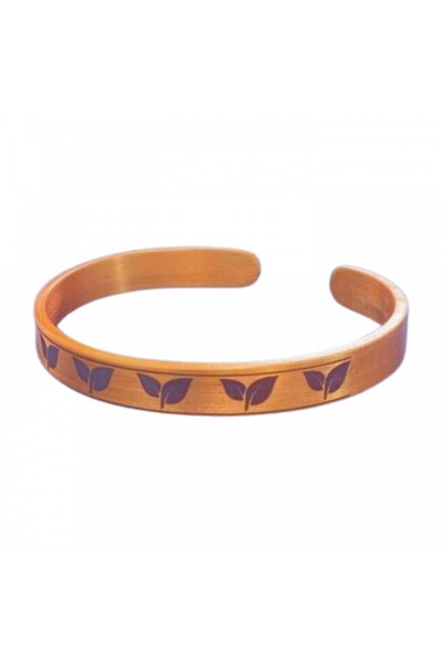 Güney Takı Store Leaf Patterned Copper Bracelet