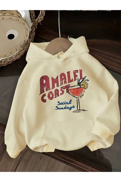 FUFLUNS Amalfi Coast Printed Oversize Unisex Hooded Sweatshirt