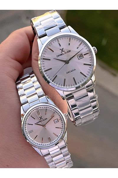 Daniel Klein 3 Atm Water Resistant Couple Watch for Men and Steel Cord Couples Cf.Pk.13567.P1