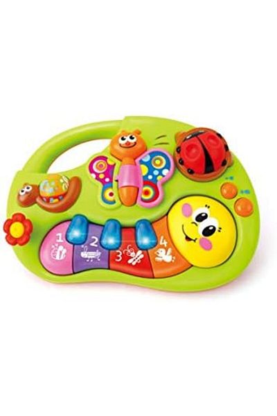 Hola لوحة مفاتيح Smile Face Fun - بيانو تفاعلي للأطفال مع وضعين (تعلم وموسيقى)، تعليمي