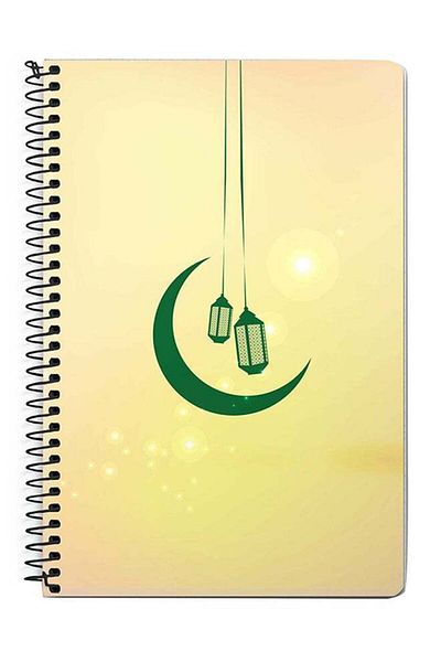 Stylizedd Ramadan Shine A5 Spiral Notebook Yellow/Green