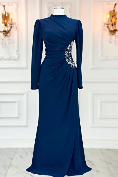 Amine Hüma Miray Tesettür Abiye Lacivert