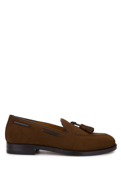 ROSSI Women's Genuine Leather Brown Loafer Shoes