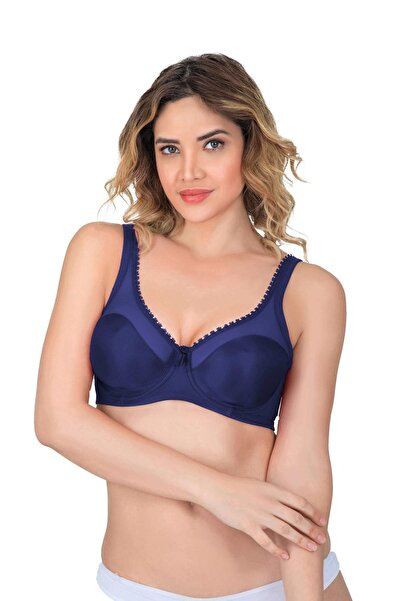 Ayça Navy Blue Emay 169 C Basic Underwire Gathering Bra