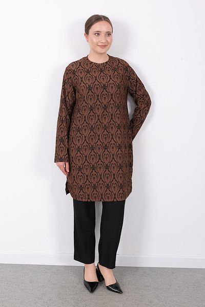 Linvey Comfortable Fit Casual Patterned Karin Wrap Tunic