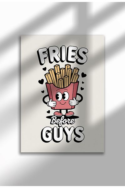 21mxm Unframed Kitchen Wall Art - Fries Before Guys Poster A3