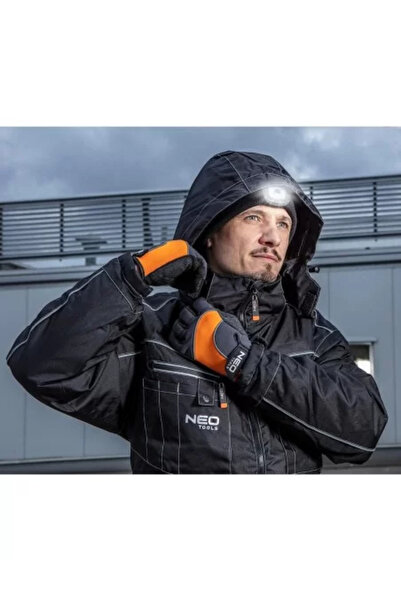 NEO Pracovní přilba s čelovkou, černá, LED