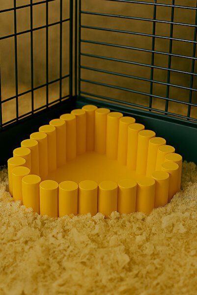 MDİZMİR Hamster BanyoKumu Kabı ( Sarı ) Kafes içi ve Habitat içi Kullanıma Uygun