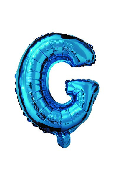 SDX Market Balon folie metalică albastru, Litera G, 40 cm