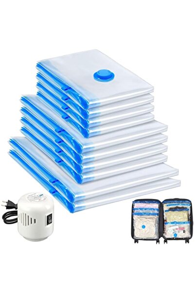 Generic أكياس تخزين مفرغة من الهواء للسفر مع مضخة كهربائية، عبوة من 10 أكياس ...