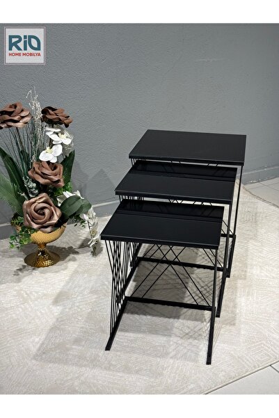 RİO HOME MOBİLYA Siyah metal ayaklı c zigon