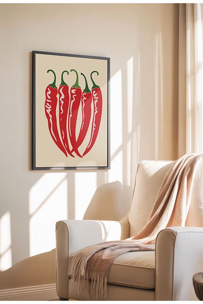 21mxm Unframed Kitchen Wall Art - Chilly Poster A3