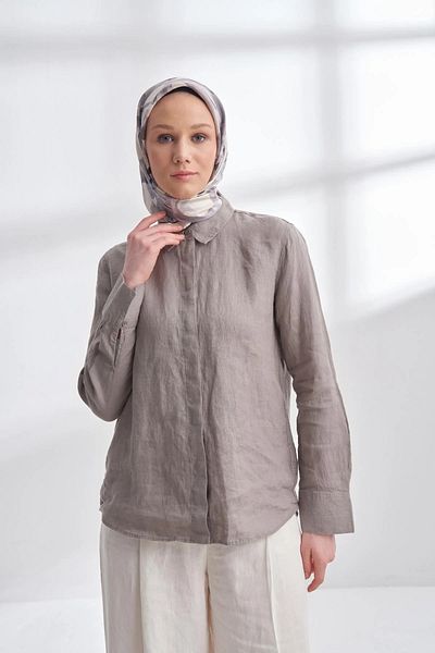 ARMANDA Smoke Twill Silk Scarf 4305