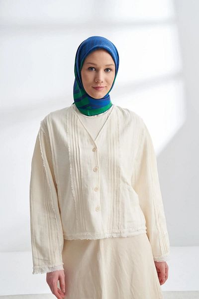 ARMANDA Bnttn Twill Silk Scarf 4302
