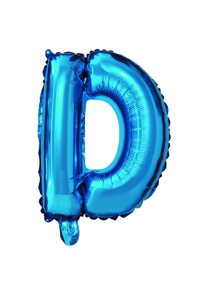 SDX Market Balon folie metalică albastru, Litera D, 80 cm