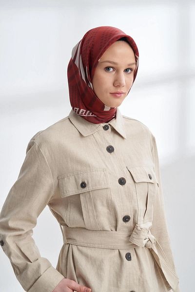 ARMANDA Bordo Twill Silk Scarf 4302