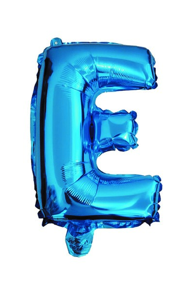 SDX Market Balon folie metalică albastru, Litera E, 80 cm