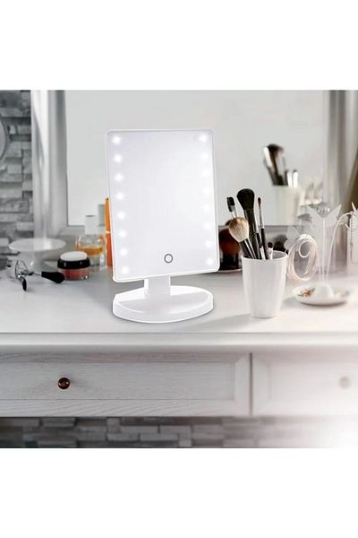 divendi-ro White mirror with 16 LED bulbs holder, plastic, white