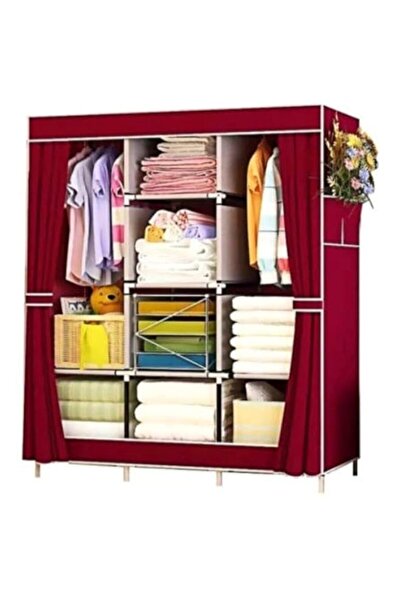 Generic منظم خزانة/تخزين من القماش غير المنسوج من شوواي مع غطاء، أرجواني، ورد...