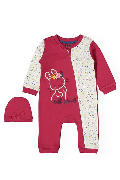 Divonette Baby Girl Jumpsuit Set of 2 with Hat - Baby Clothing