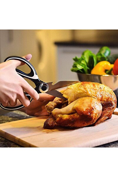 Doori مقص مطبخ من الفولاذ المقاوم للصدأ، مقص دجاج، مقص مشروبات غازية مع فتاحة...