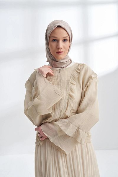 ARMANDA Mink Twill Silk Scarf 4309