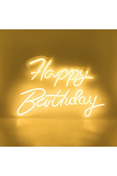 divendi-ro Lampă LED neon, alb cald, model HAPPY BIRTHDAY, 40,8x29,5 cm, albă