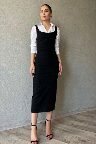 cottonage Black Denim Dress